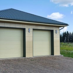 Гаражные секционные ворота 3300х3200 мм бежевый цвет (DoorHan, серия RSD02)